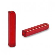 Glaskralen tube 4x20mm Red
